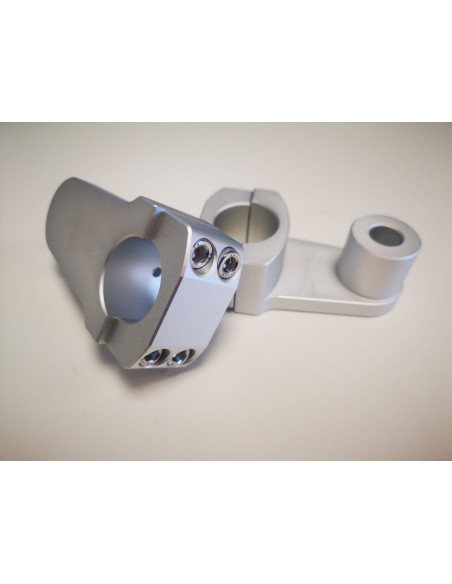 Adaptador manillar 22 a 28mm plata con inclinación regulable