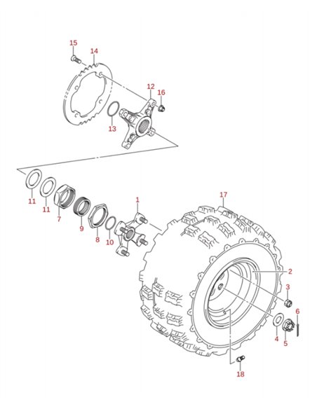 Tuerca ruedas traseras original Suzuki LTR 450 (n5)