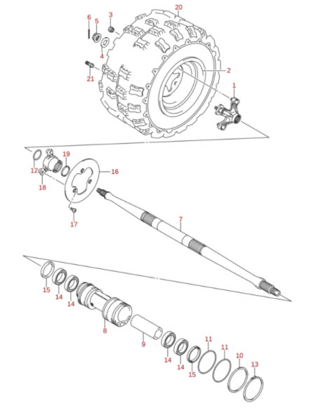 Circlip eje trasero original Suzuki LTR 450 (n13)