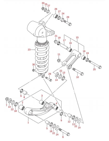 Bieleta suspension trasera original Suzuki LTR 450 (n1)