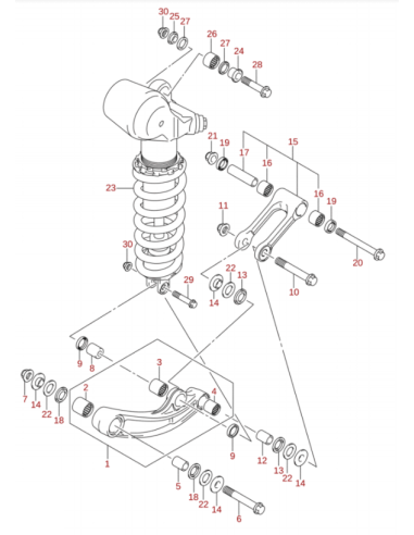 Tornillo horquilla bieleta original Suzuki LTR 450 (n20)