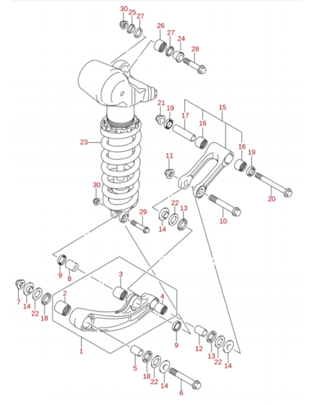 Tornillo horquilla bieleta original Suzuki LTR 450 (n20)