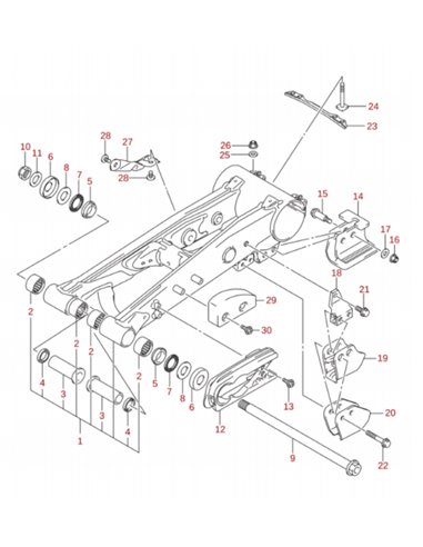 Tornillo tapa disco trasero original Suzuki LTR 450 (n28)