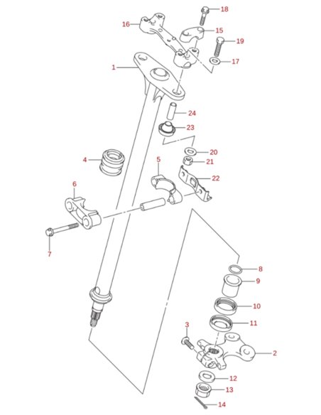 Tuerca columna direccion original LTZ 400 2005-2007 (n14)