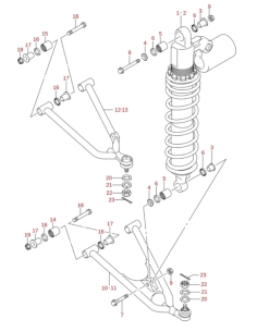 Tornillo suspension original Suzuki LTR 450 (n7)