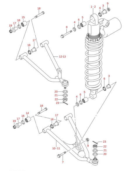 Tuerca cojin columna de direccion original Suzuki LTR 450 (n21)