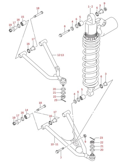 Guardapolvo horquilla bieleta original Suzuki LTR 450 (n19)