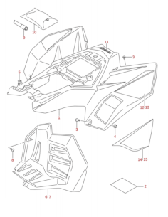 Tuerca parachoques trasero original Suzuki LTR 450 (n4)