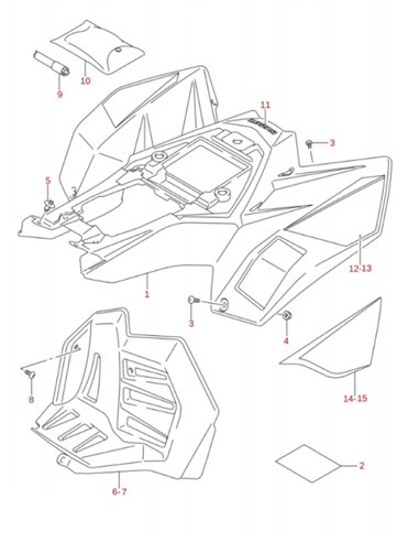 Tuerca parachoques trasero original Suzuki LTR 450 (n4)