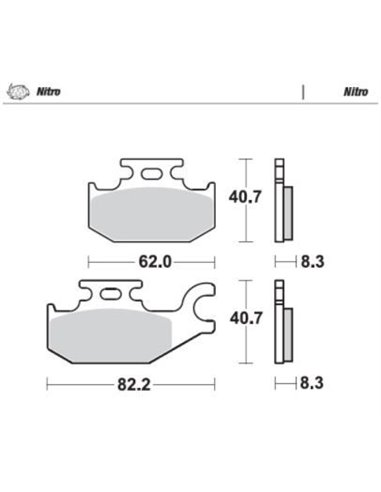 Pastillas de freno delantero NITRO SERIES MOTOMASTER 095721 SUZUKI KING QUAD 450 500 700 750