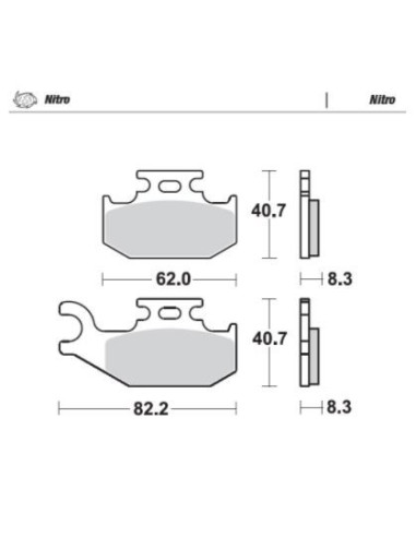 Pastillas de freno delantero NITRO SERIES MOTOMASTER 096321 Suzuki KING QUAD 400 450 500 700 750