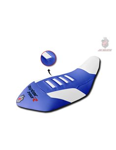 Funda de asiento JN SEATS blanca y azul para Raptor 700