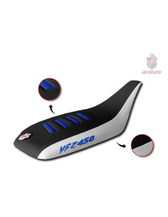 Funda de asiento JN SEATS negra blanca y azul para Yamaha YFZ 450