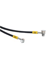Latiguillos metalicos HEL dobles delanteros NEGRO 140 cm