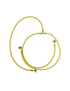 Conjunto completo latiguillos metalicos HEL en forma de T AMARILLO