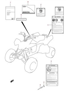 Etiqueta tensor cadena original Suzuki LTR 450 (n6)