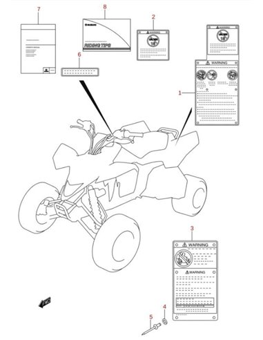 Etiqueta tensor cadena original Suzuki LTR 450 (n6)