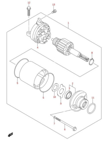 Abrazadera motor arranque original Suzuki LTR 450 (n2)