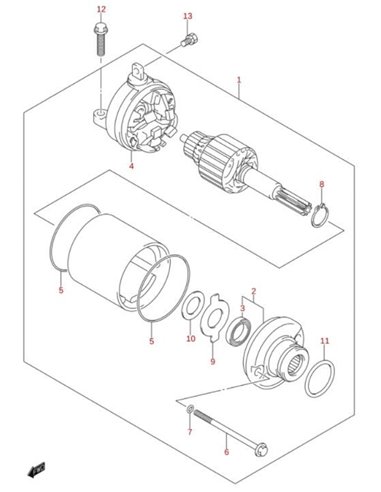 Clip motor arranque original Suzuki LTR 450 (n8)