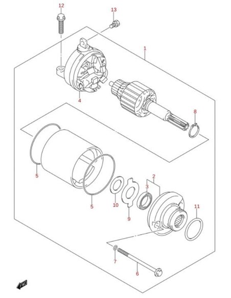 Tornillo motor arranque original LTZ 400 (n11)