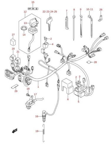 Soporte instalacion electrica original Suzuki LTR 450 (n5)