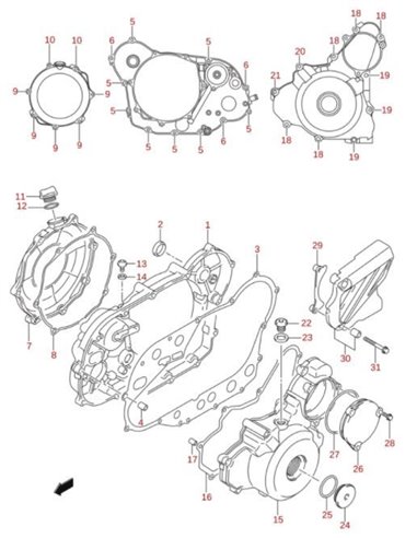 Tornillo tapa pinon ataque original Suzuki LTR 450 (n28)