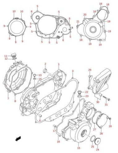 Protector pinon de ataque original Suzuki LTR 450 (n29)