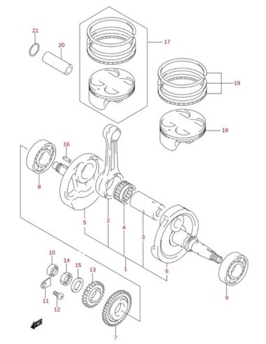 Ciguenal original Suzuki LTR 450 (n1)