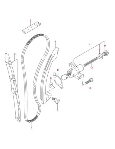 Tornill cadena distribucion original LTZ 400 (n12)