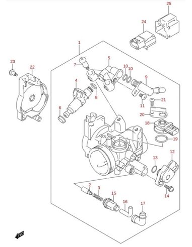 Conjunto inyector original Suzuki LTR 450 (n4)