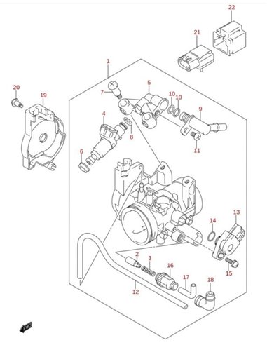 Reten conjunto inyector original Suzuki LTR 450 (n6)