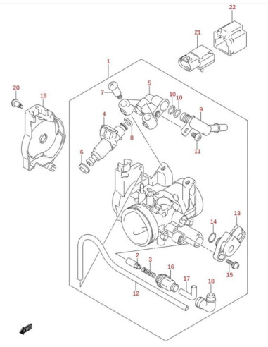 Junta torica inyector-manguito original Suzuki LTR 450 (n8)