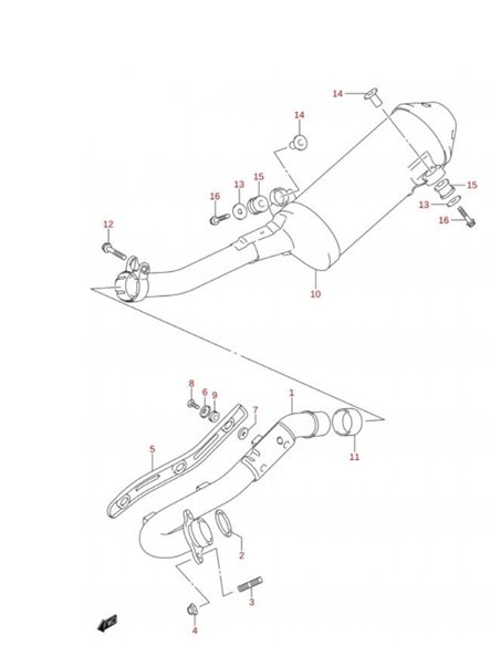 Junta bufanda escape original Suzuki LTR 450 (n2 / n9)