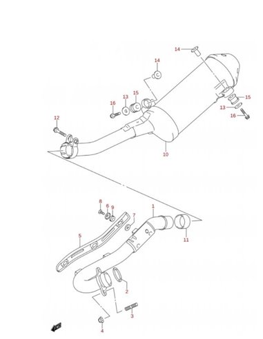 Tornillo bufanda escape original Suzuki LTR 450 (n3)
