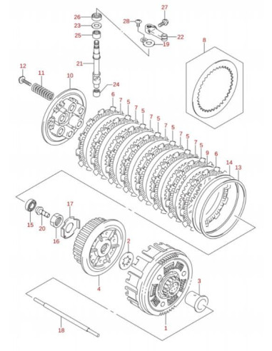 Tuerca embrague original Suzuki LTR 450 (n16)