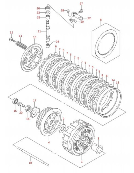 Eje leva embrague original Suzuki LTR 450 (n21)