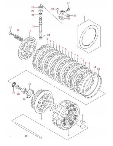 Eje leva embrague original Suzuki LTR 450 (n21)