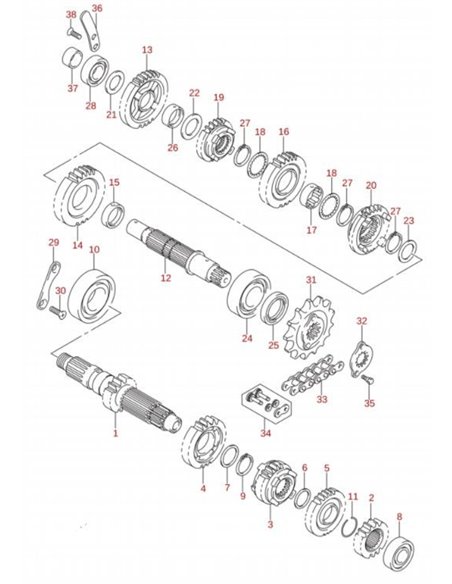 Circlip transmision original Suzuki LTR 450 (n11 / n12)