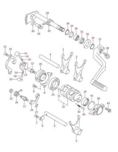 Leva cambio original Suzuki LTR 450 (n10) K6 K7