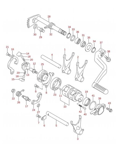 Soporte chaveta cambio original Suzuki LTR 450 (n16)