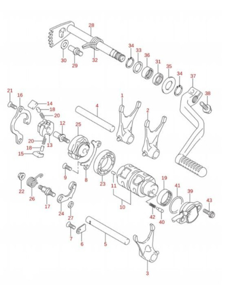 Tope pedal cambio original Suzuki LTR 450 (n29)
