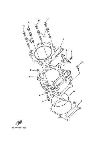 Tornillo cilindro original Yamaha YFM 660 RAPTOR (n3)