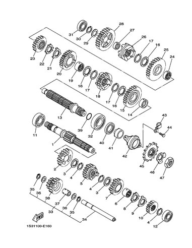 Circlip transmision original Yamaha YFM 660 RAPTOR (n39) y YFM 700 RAPTOR (n30) y Banshee (n12 y n28) YFZ 450 (n2)