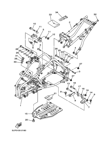 Tuerca cuadro original Yamaha YFM 660 RAPTOR (n22)