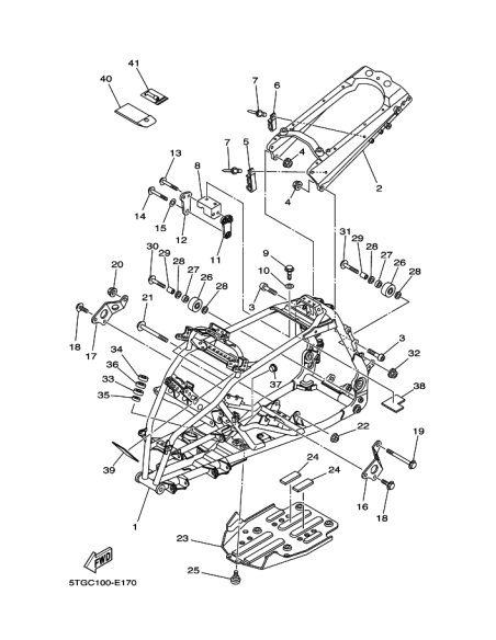 Cojinete cuadro original Yamaha YFM 660 RAPTOR (n23) , YFM 700 RAPTOR (n18) y Banshee (n14) y YFZ450 (n27