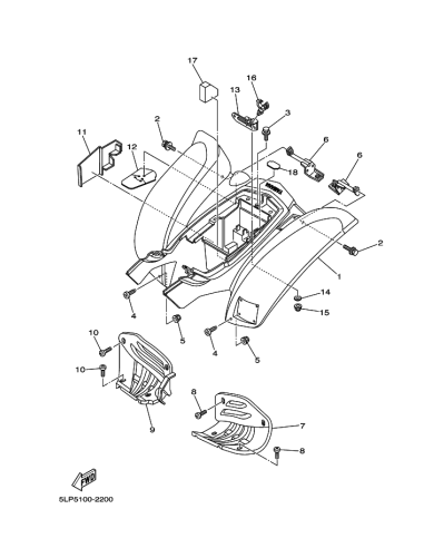 Parrilla derecha original Yamaha YFM 660 RAPTOR (n9)