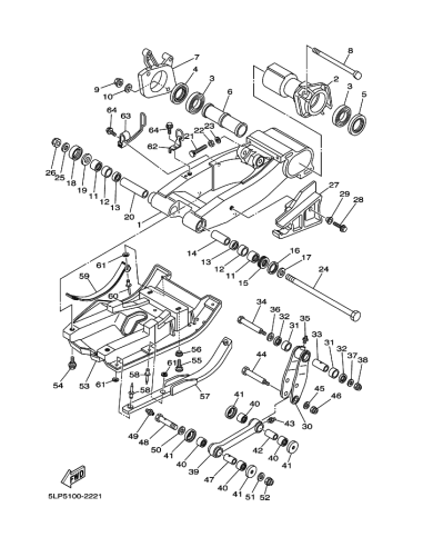 Arandela basculante original Yamaha YFM 660 RAPTOR (n11) y YFM 700 RAPTOR (n17) / Cojinete Banshe (n2)y YFZ 450 (n17)