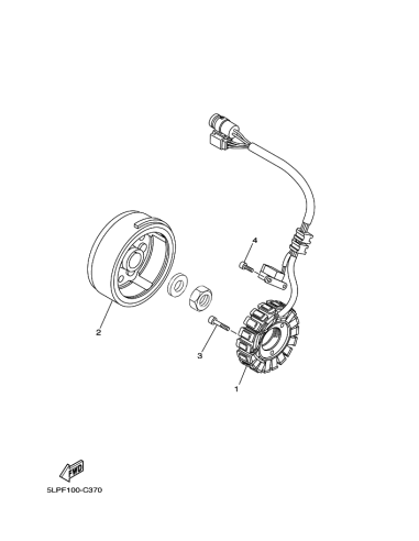 Tornillo estator original Yamaha YFM 660 RAPTOR (n3)