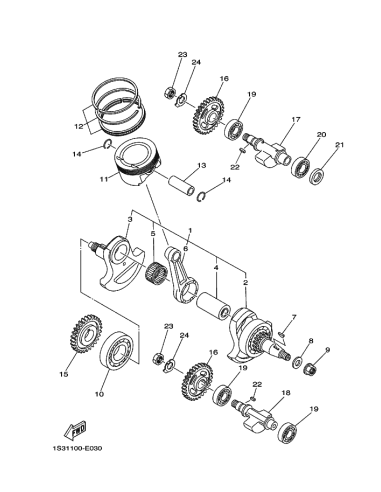 Circlip piston original Yamaha YFM 700 RAPTOR (n14)