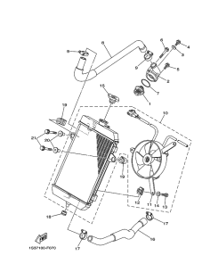 Tornillo 1 cubierta termostato original Yamaha YFM 700 RAPTOR (n4)